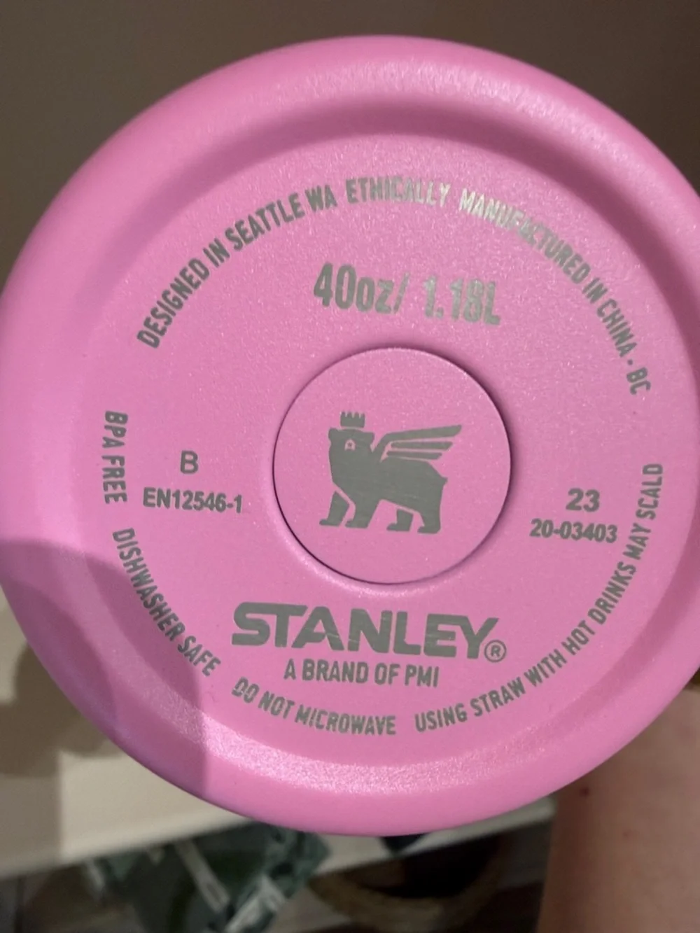 Stanley Pink 40oz Travel Tumbler Lid with Logo - Picture 2 of 7